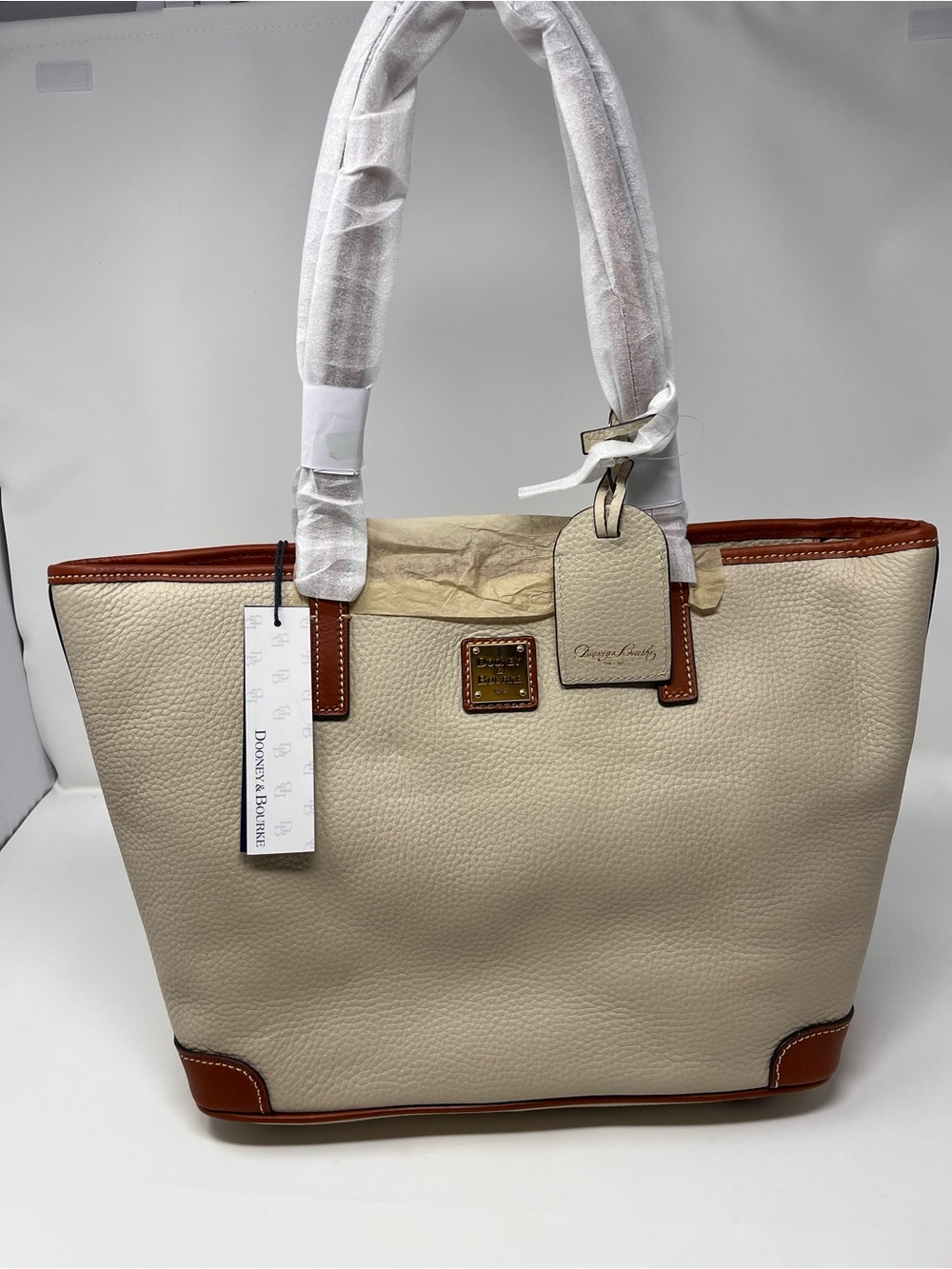 Dooney & Bourke Charleston Pebble Leather Leather Tote - Bone/ Cream